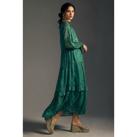 Anthropologie The Marais Maxi Dress: Satin-Burnout Edition NWT SZ 1X - Picture 7 of 15